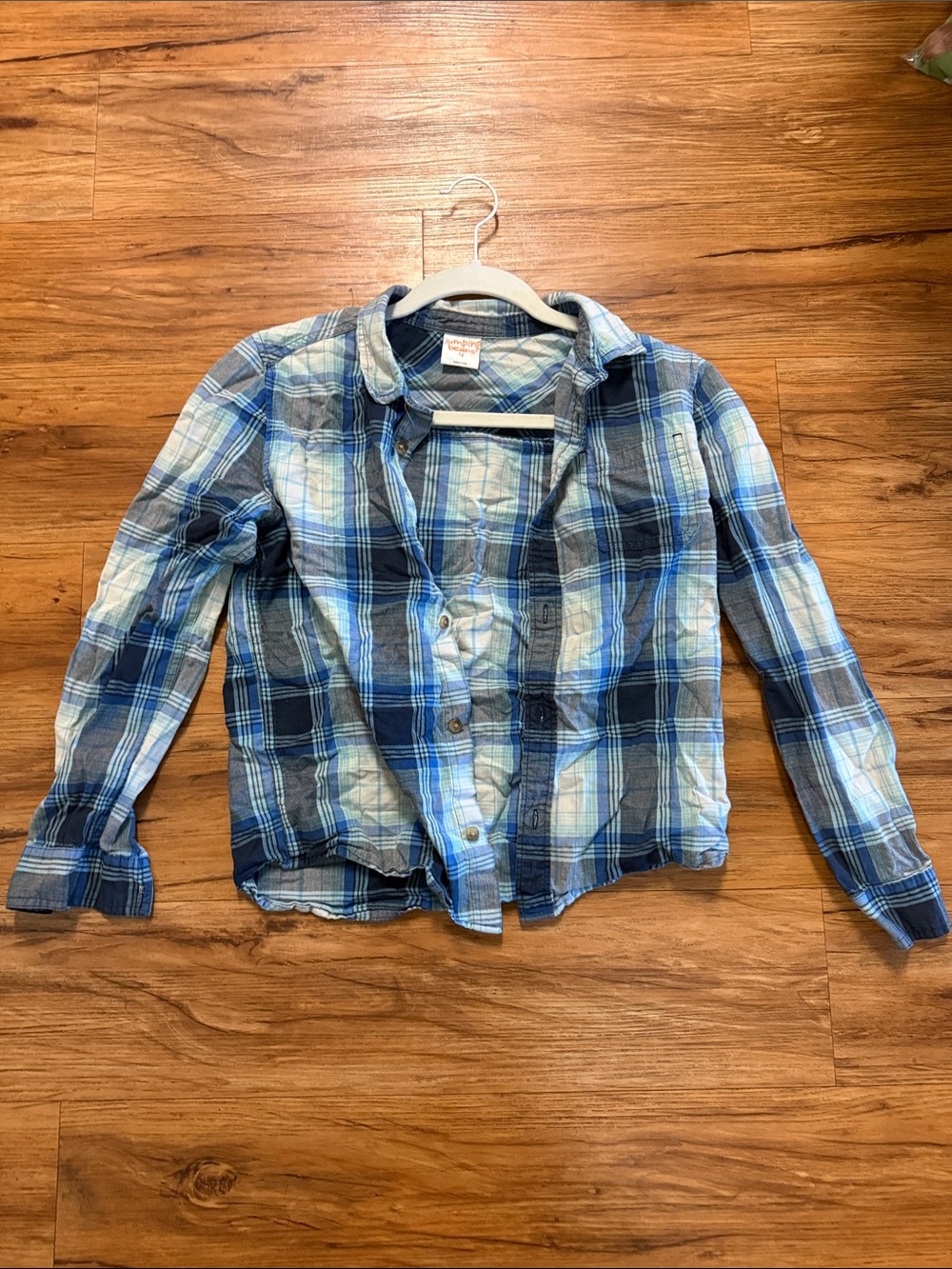 jumping beans Blue and White Plaid Button-Down Shirt